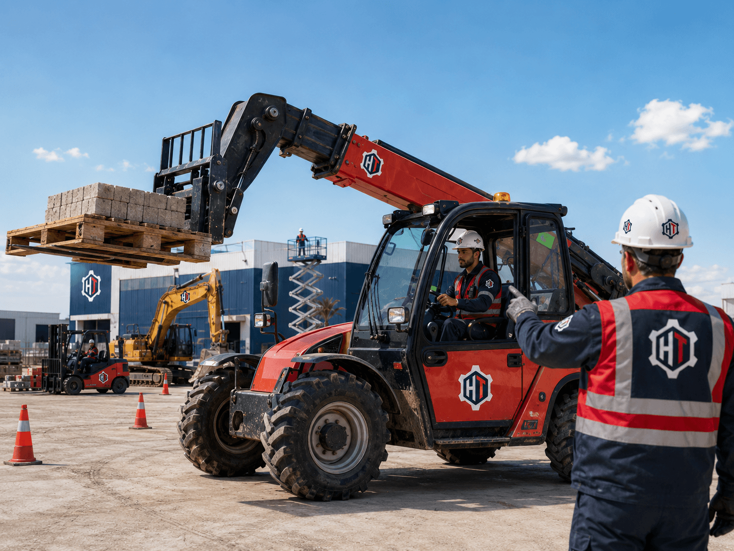 Exercice de conduite d'un chariot télescopique